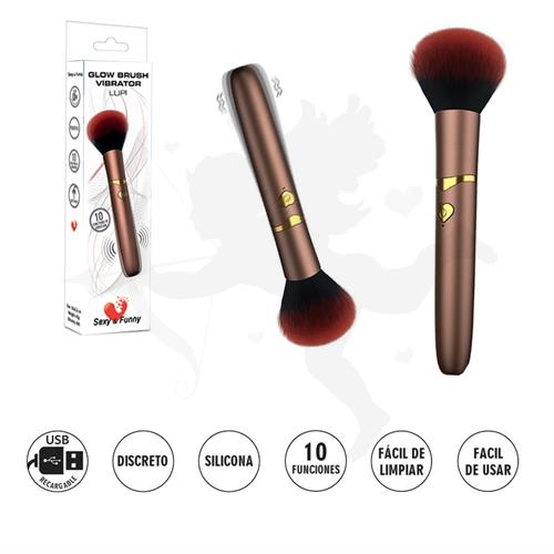 Brocha eléctrica para maquillaje, herramienta de belleza con vibración, 10 modos de vibracion